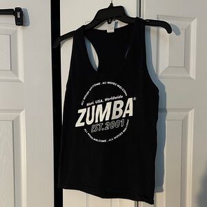 Zumba Fitness Black Tank with White Logo